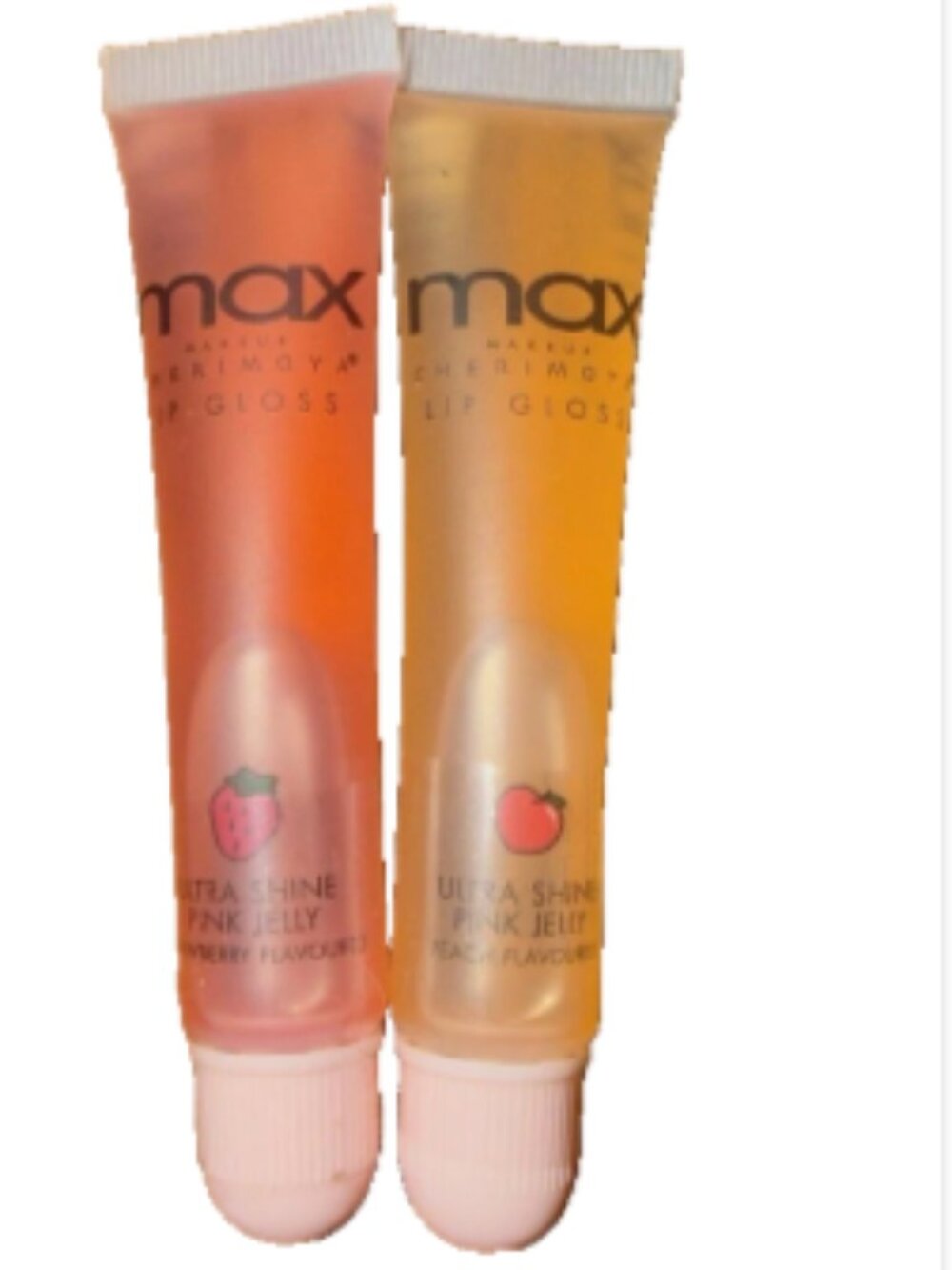 MAX Makeup Cherimoya Ultra Shine Strawberry and Peach Lip Gloss Set of 2